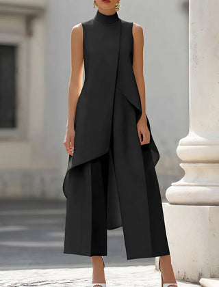 Catalina comfortable wide-leg jumpsuit in black