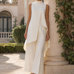 Catalina comfortable wide-leg jumpsuit in white