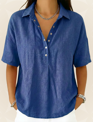 Sonja comfortable collared blouse, side view