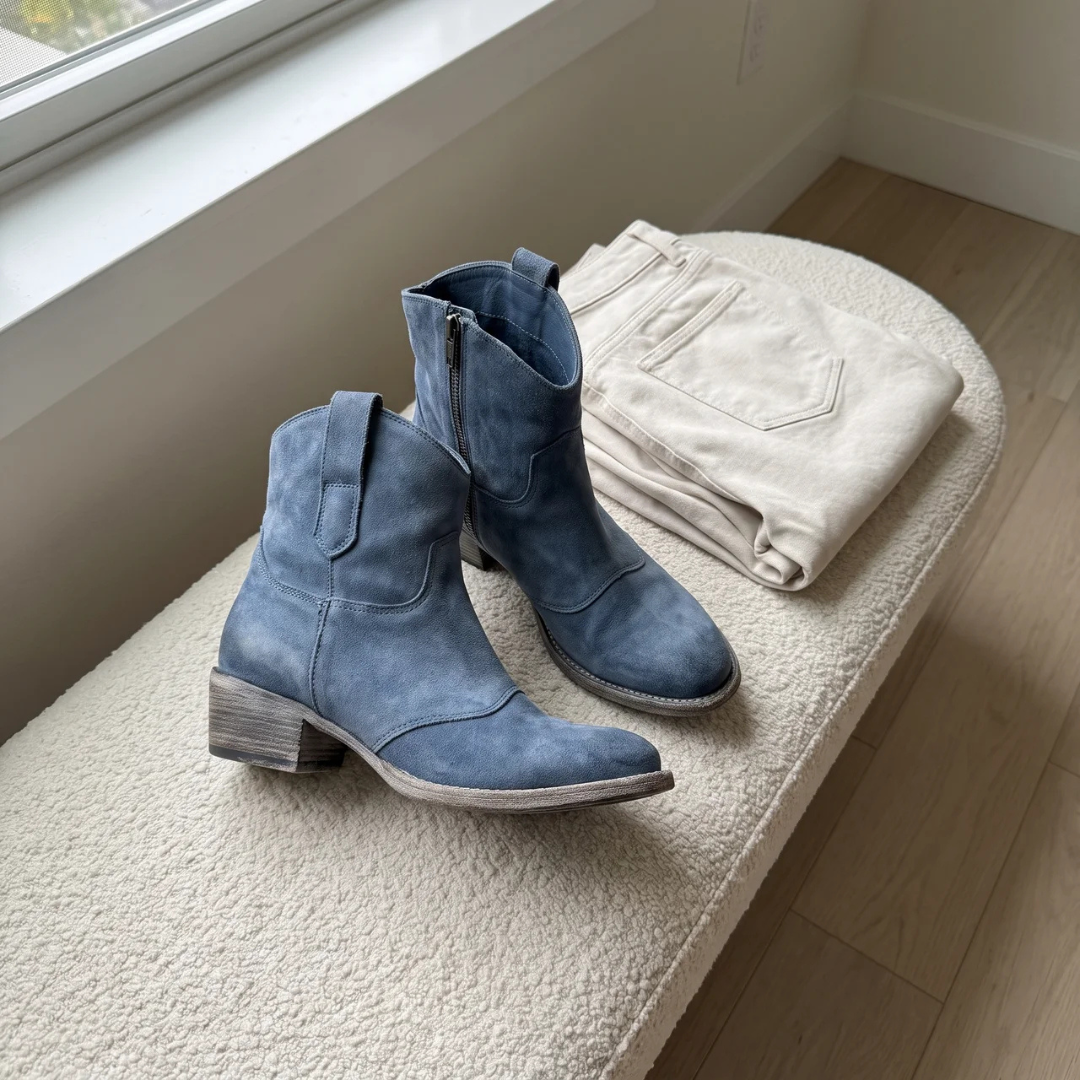 Charlotte comfortable suede ankle boots, sleek design detail