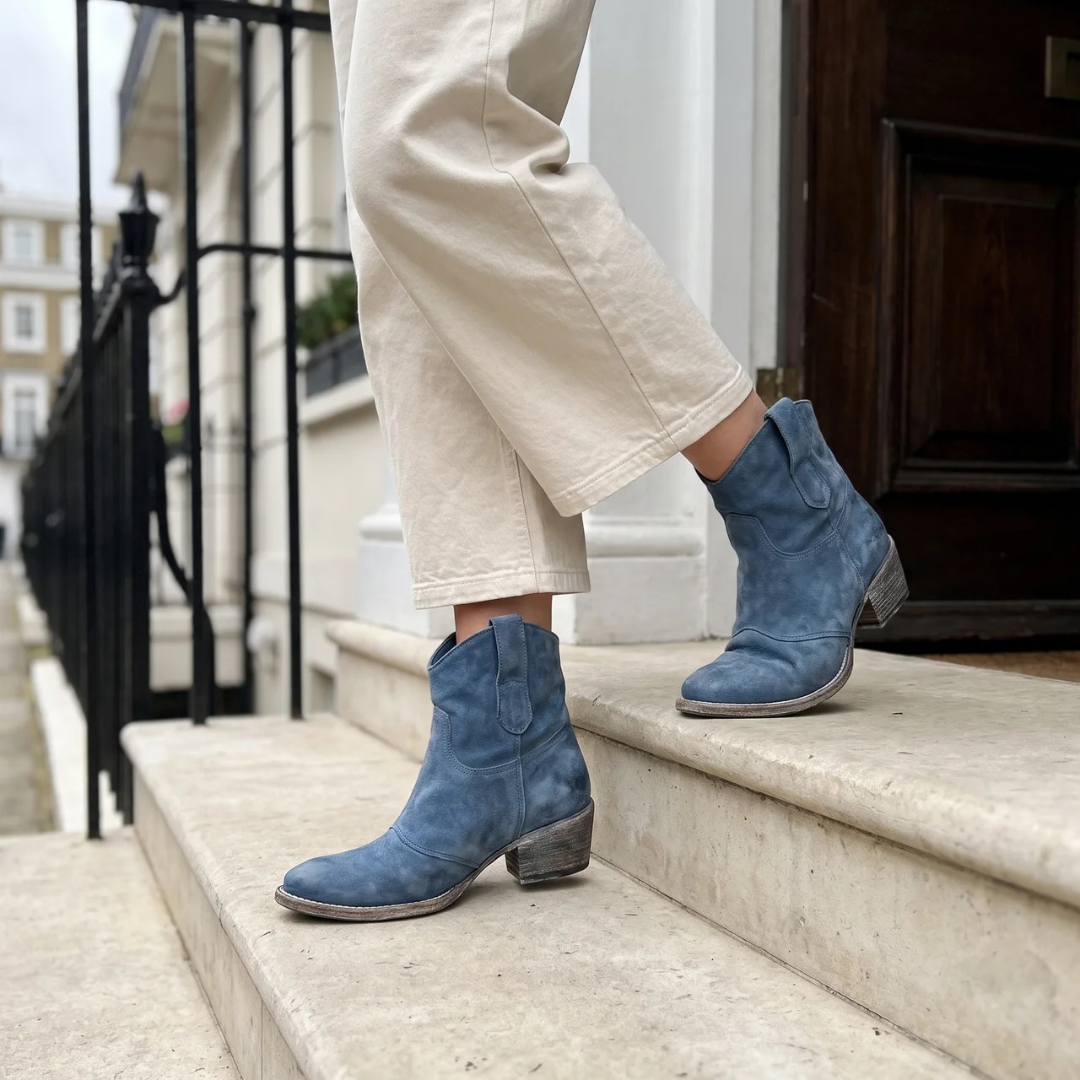 Charlotte comfortable suede ankle boots, styled for casual or dressy wear