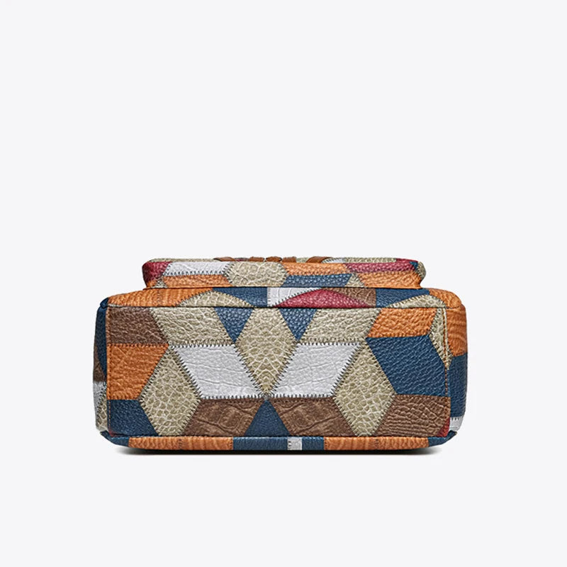 Nella patchwork shoulder bag close up