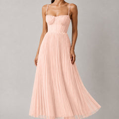 Women's pink structured corset maxi dress, Jacqueline