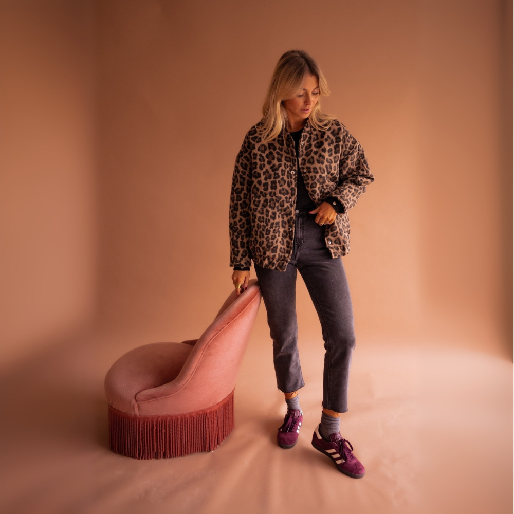 Zahra Leopard Print Jacket - detail view