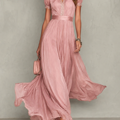 Emsley Chiffon Maxi Dress in Blush Pink