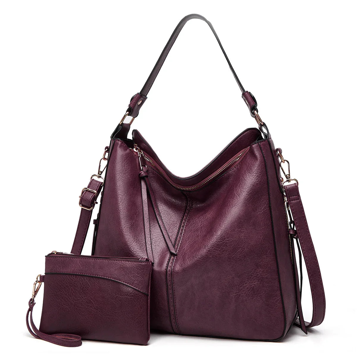 Odette hobo handbag in burgundy