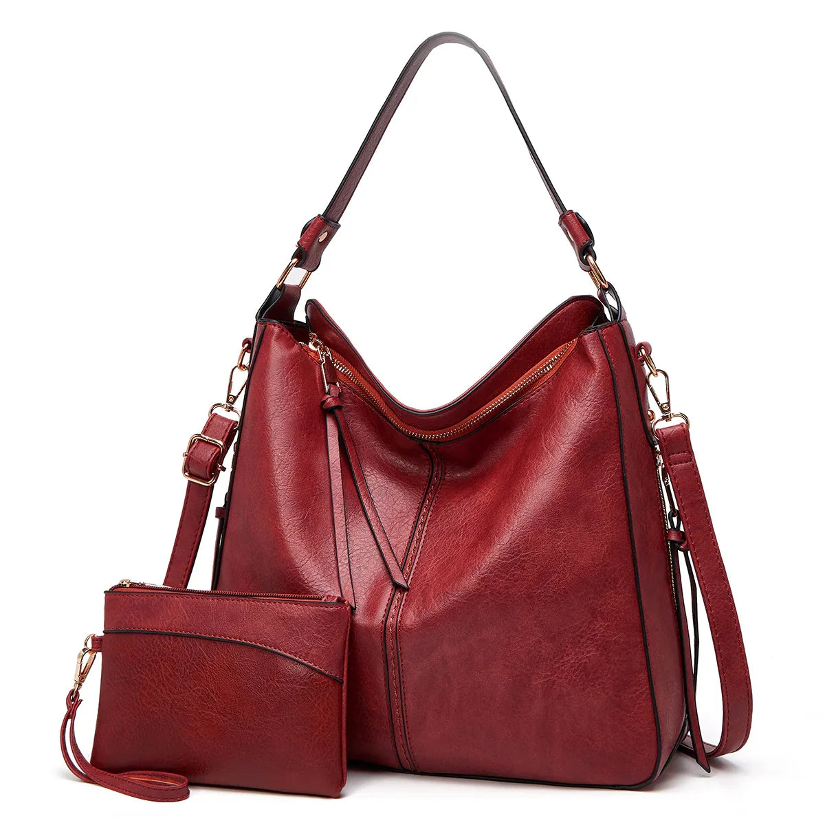 Odette hobo handbag in red