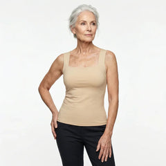 Women's comfortable built-in support tank top in black