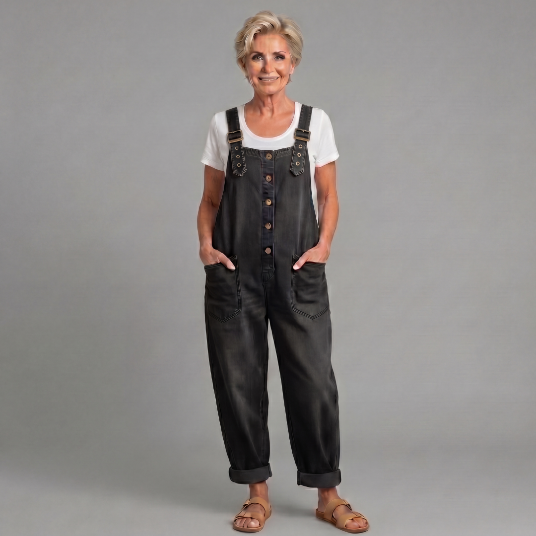 Saylor Vintage Washed Denim Overalls