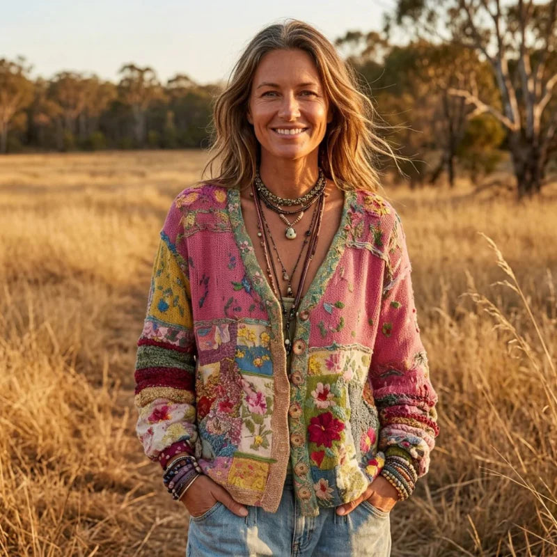 Milla Boho Knit Cardigan - front view