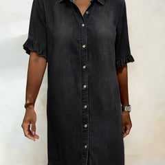 Dana denim dress, black, detail view