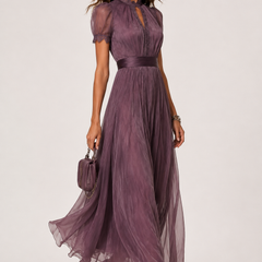 Ashley purple chiffon maxi dress - side view
