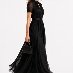 Bailey black chiffon maxi dress - side view