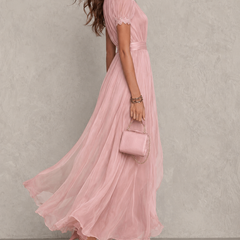 Emsley Chiffon Maxi Dress in Blush Pink
