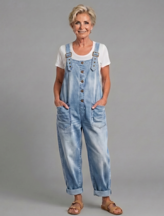 Saylor Vintage Washed Denim Overalls