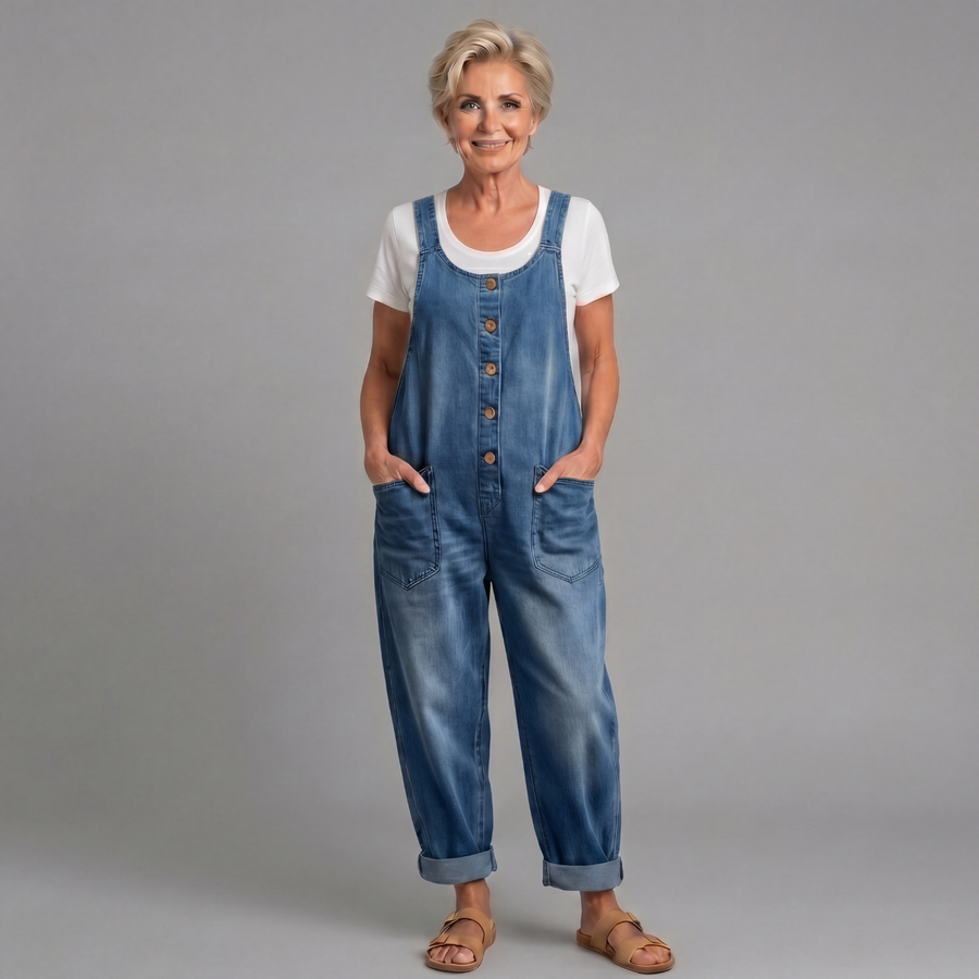 Saylor Vintage Washed Denim Overalls