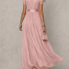 Emsley Chiffon Maxi Dress in Blush Pink