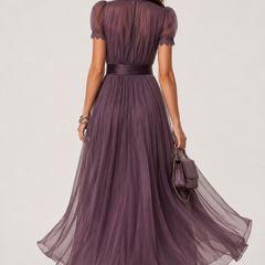 Ashley purple chiffon maxi dress - detail view