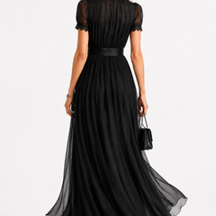 Bailey black chiffon maxi dress - detail view