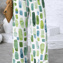 Ottilie wide-leg printed pants detail