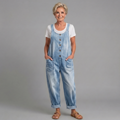 Saylor Vintage Washed Denim Overalls