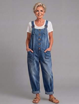 Saylor Vintage Washed Denim Overalls