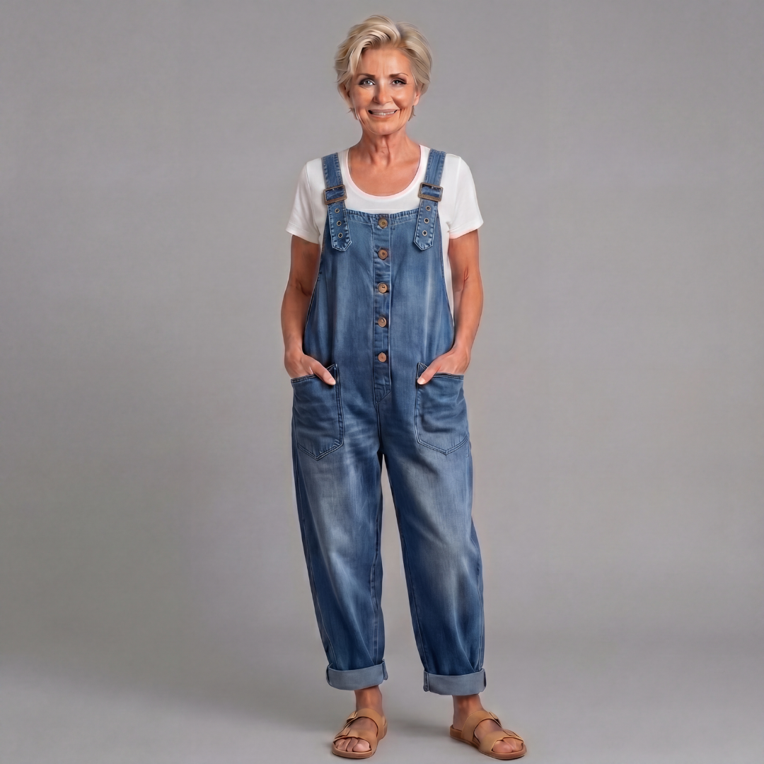Saylor Vintage Washed Denim Overalls