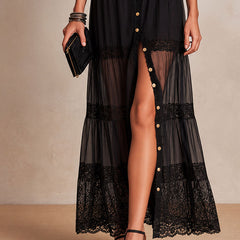Gillian Elegant Maxi Dress - back view