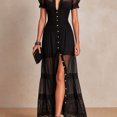 Gillian Elegant Maxi Dress - front view