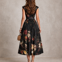 Halima keyhole slim-fit maxi dress in black – back view