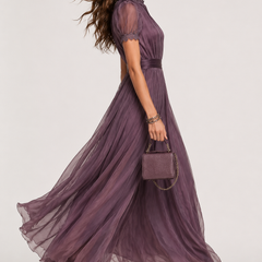 Ashley purple chiffon maxi dress - styled view