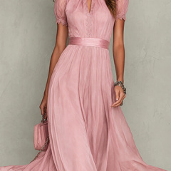 Emsley Chiffon Maxi Dress in Blush Pink