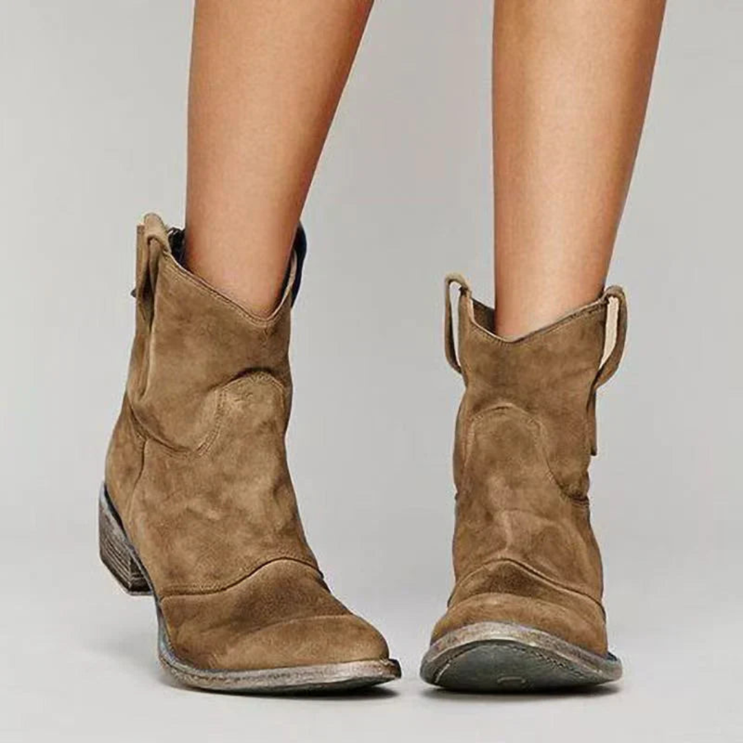 Charlotte comfortable suede ankle boots in brown, sleek ankle-height style