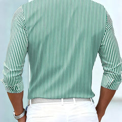 Emerson vintage striped long sleeve men's shirt detail view