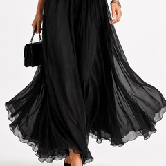 Bailey black chiffon maxi dress - full length view