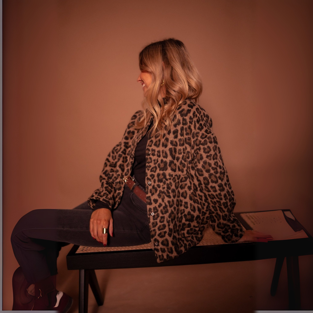 Zahra Leopard Print Jacket - close-up detail