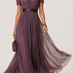 Ashley purple chiffon maxi dress - lifestyle view