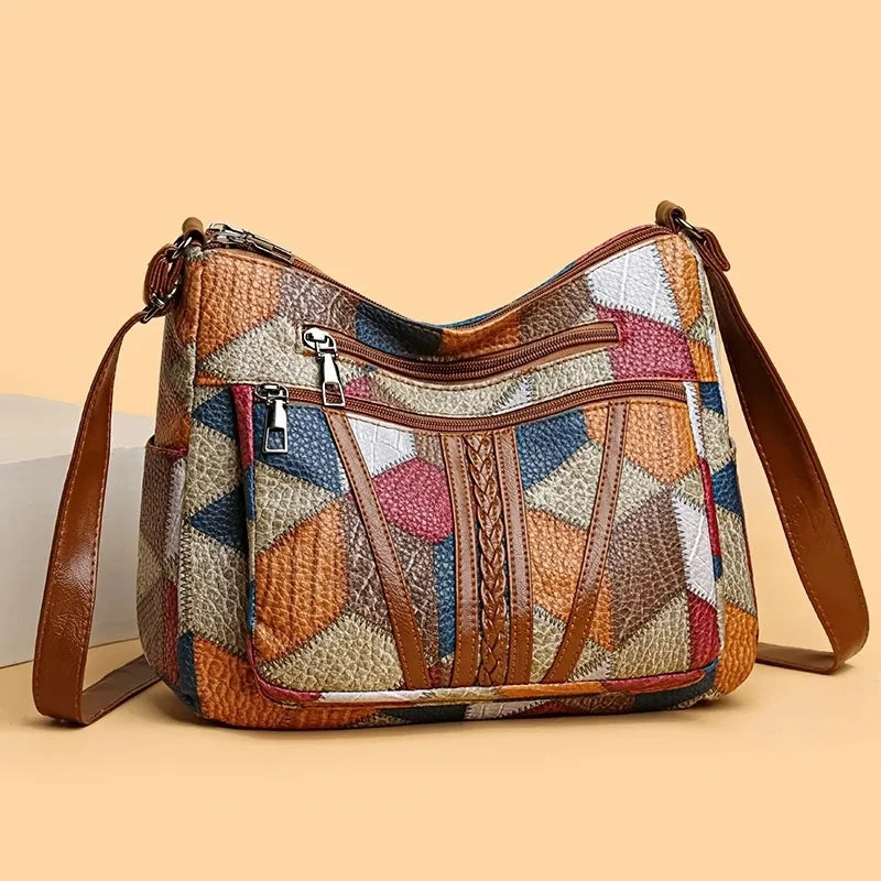 Nella patchwork shoulder bag