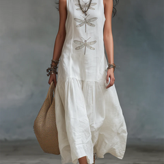 Geneva Sleeveless Maxi Dress - White