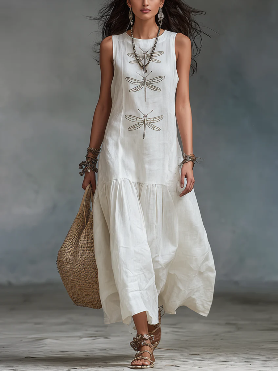 Geneva Sleeveless Maxi Dress - White