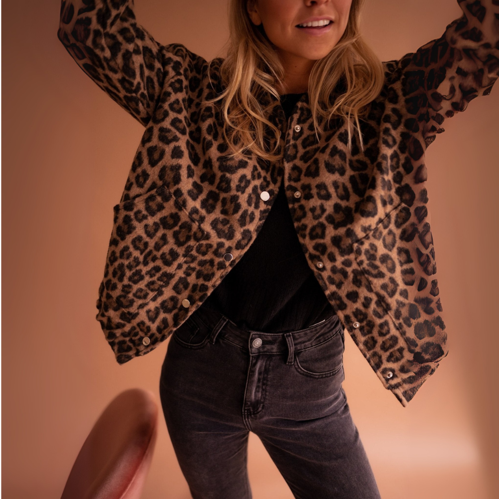 Zahra Leopard Print Jacket - styled look
