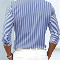 Emerson vintage striped long sleeve men's shirt fabric detail