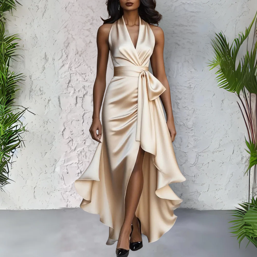 Women's halterneck maxi dress, additional view