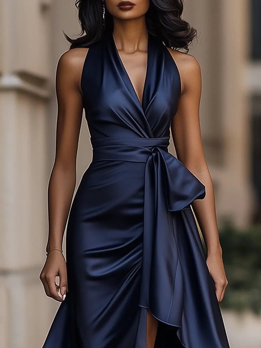 Women's halterneck maxi dress, additional view