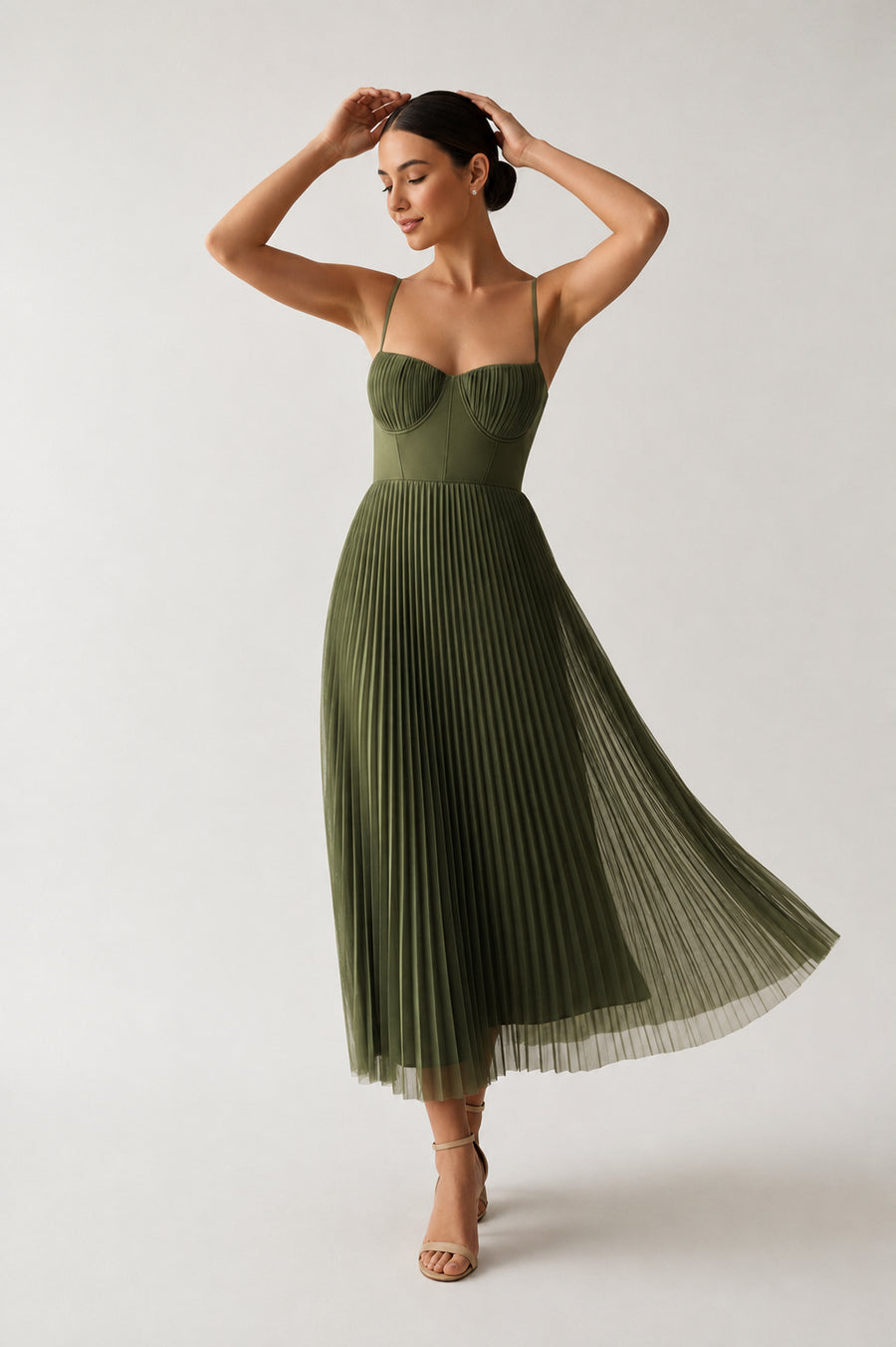 Jacqueline structured corset maxi dress, styled view