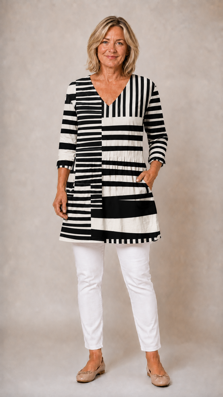 Sienna | Long Blouse with V-Neck