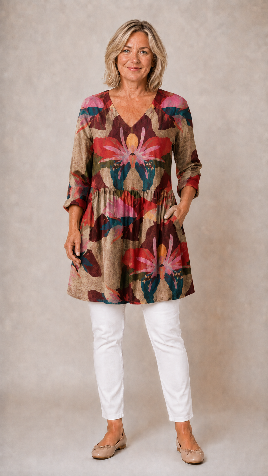 Cassidy | Long Blouse with V-Neck