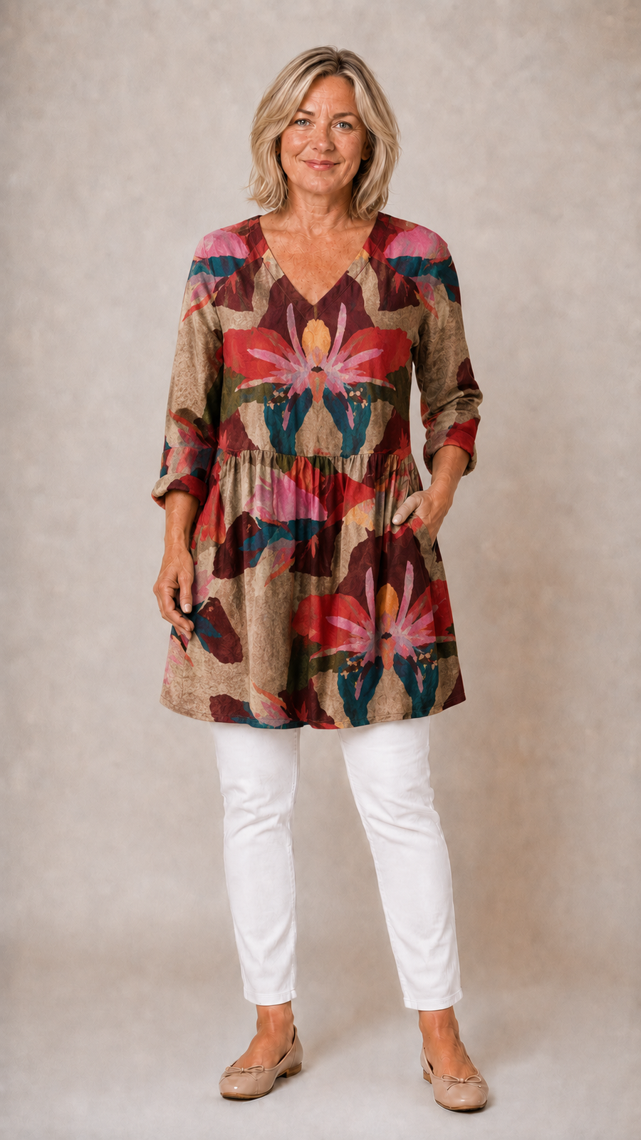 Cassidy | Long Blouse with V-Neck