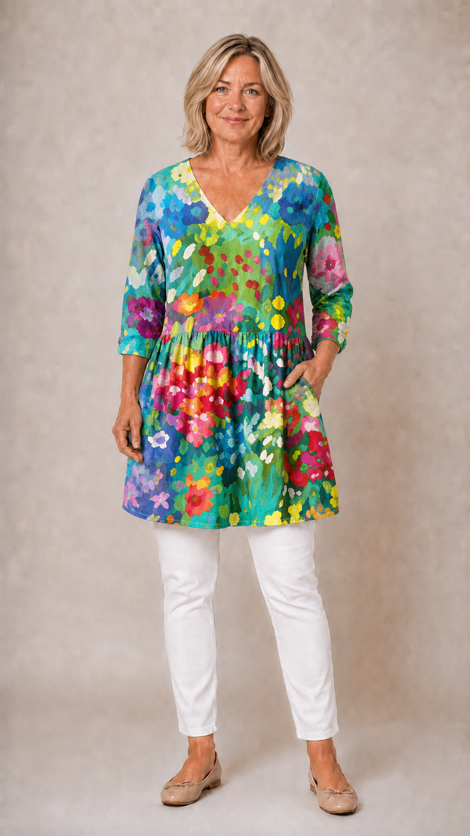 Millie | Long Blouse with V-Neck