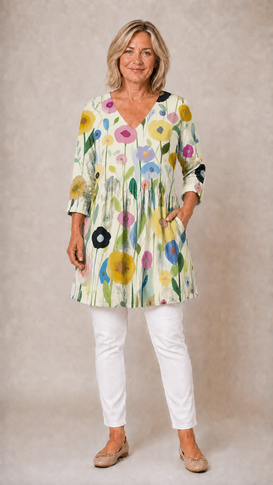 Nellie | Long Blouse with V-Neck